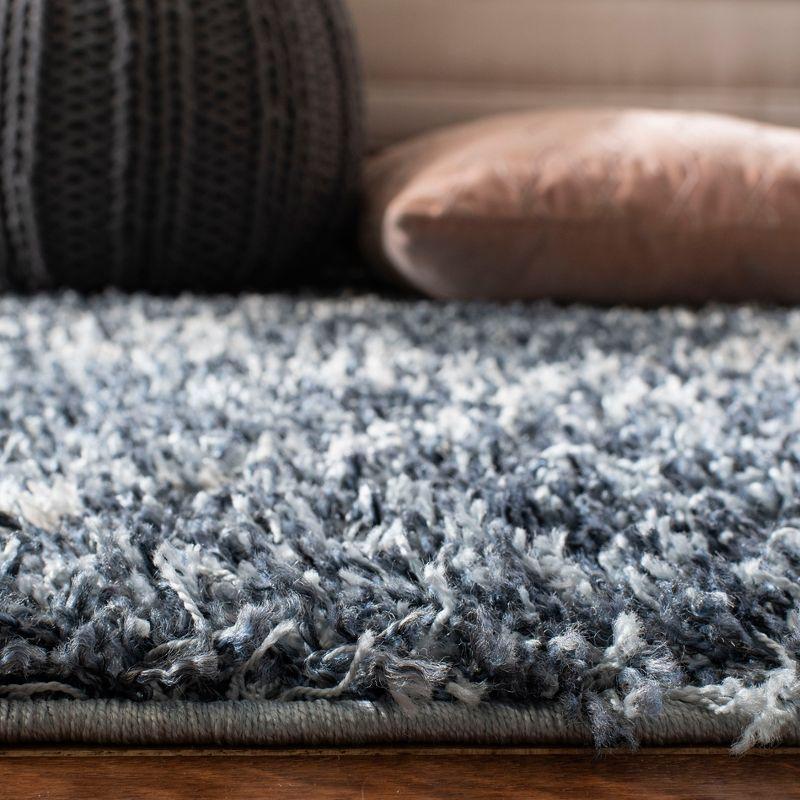 Pro Lux Shag PLX432 Power Loomed Area Rug - Blue/Creme - 5'x8' - Safavieh.