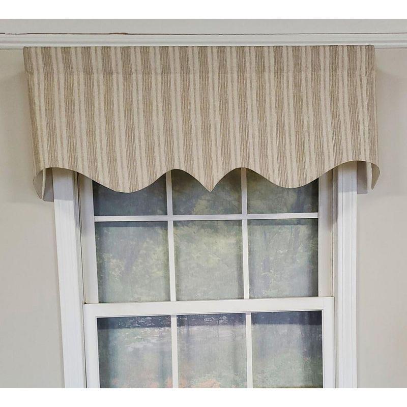 RLF Home Luxurious Modern Design Classic Brunswick Stripe Regal Style Window Valance 50" x 17"