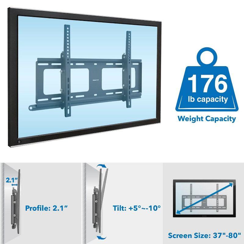 Mount-It Weatherproof TV Wall Mount | Lockable & Tilting 2.1 Low Profile Fits 37 - 80 In. Tvs