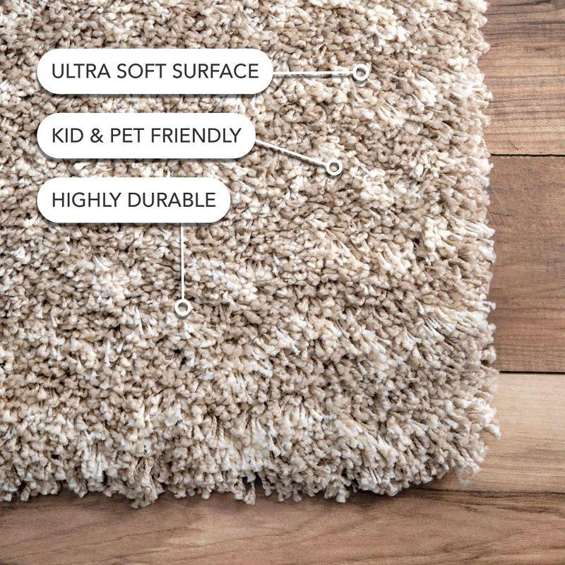 Nuloom Cuellar Striped 8x10 Shag Indoor Area Rug for Living Room Bedroom Dining Room Nursery, Cream/Ivory