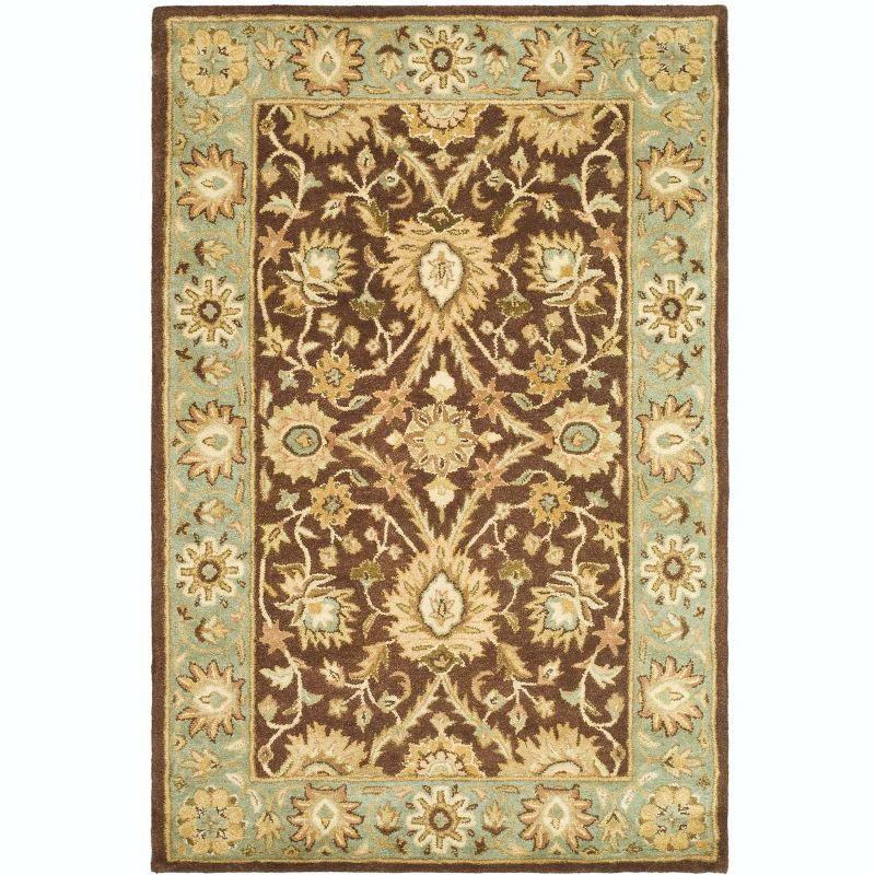 Antiquity AT249 Hand Tufted Area Rug - Chocolate/Blue - 3'x5' - Safavieh.