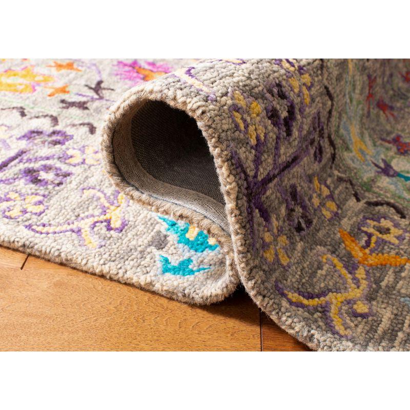 Blossom BLM453 Hand Tufted Indoor Area Rug - Grey/Multi - 6'x6' - Safavieh