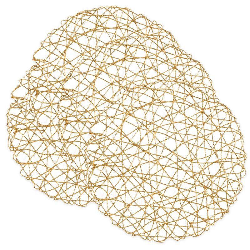 Gold Wire Nest Design Round Placemats, Set of 4