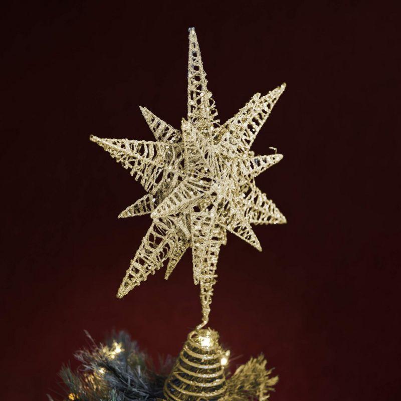 Ornativity 3D Glitter Star Tree Topper - Gold