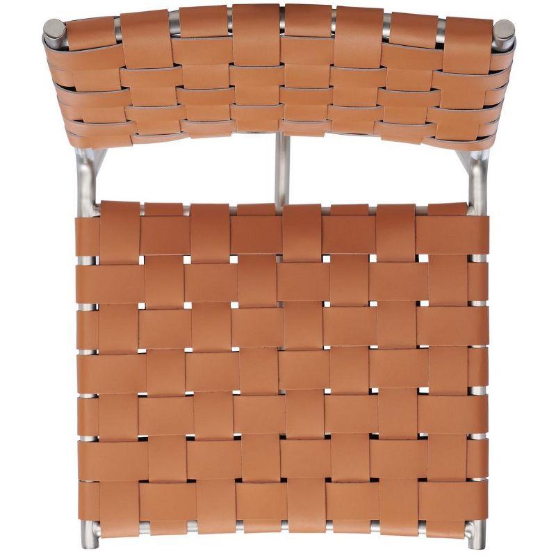 Olenna Woven Counter Stool - BST3011 - Cognac/Silver - Safavieh