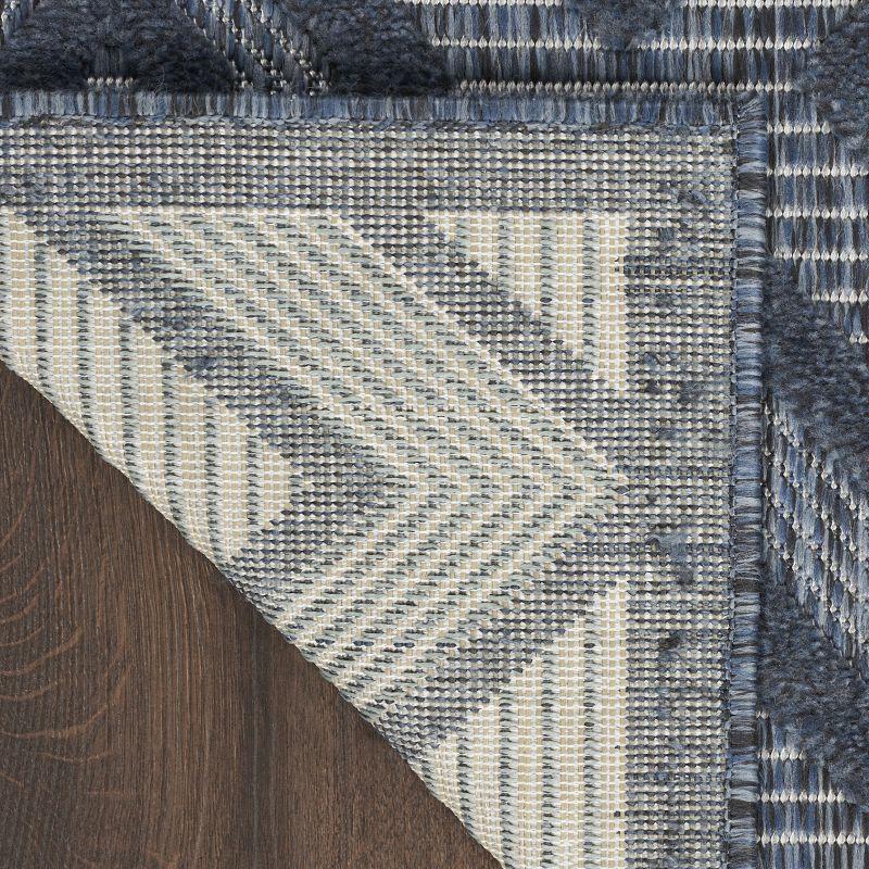 Foundry Select Versatile Diamond Navy Blue Indoor/Outdoor Area Rug