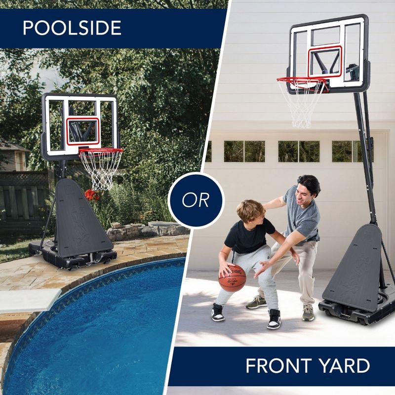 Best Choice Products Adjustable 4.4-10ft Basketball Hoop, Portable Goal w/Shatterproof Backboard, Ball Return - White