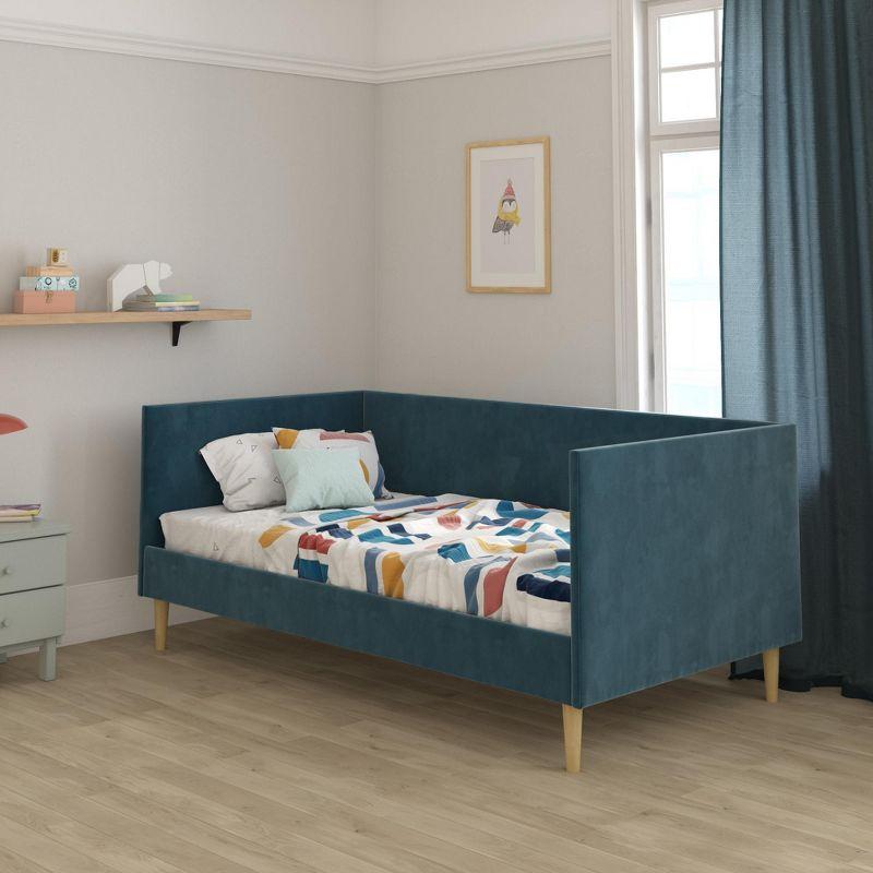 DHP Franklin Mid Century Upholstered Daybed, Twin Size, Blue Velvet