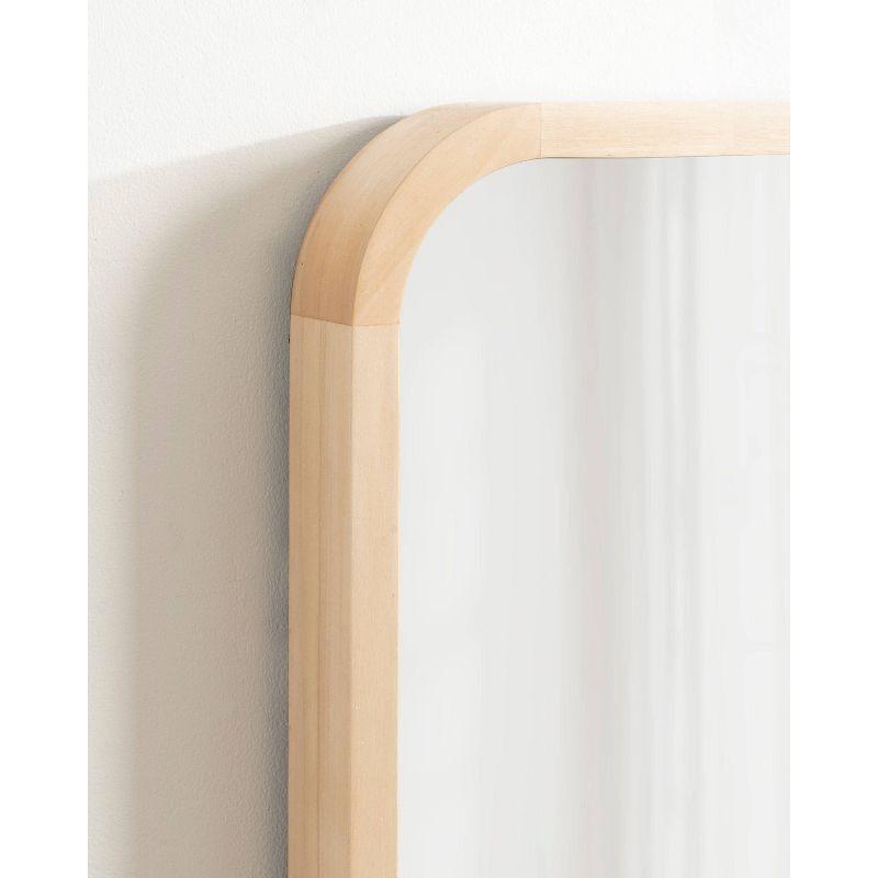 Kate & Laurel All Things Decor 24"x36" Hutton Wood Framed Radius Rectangle Mirror Natural