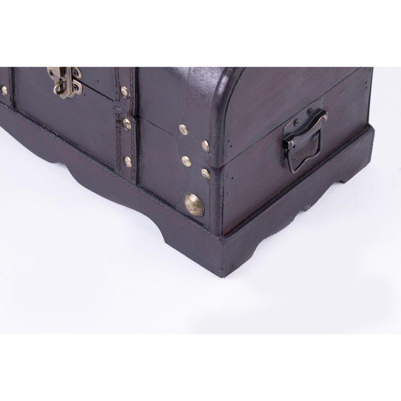Vintiquewise Small Pirate Style Wooden Treasure Chest