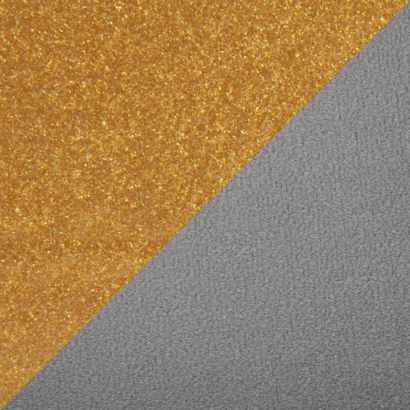 Folia 44" Velvet/Steel Bench Gold/Gray: LumiSource, Padded Entryway Seating, Modern Design