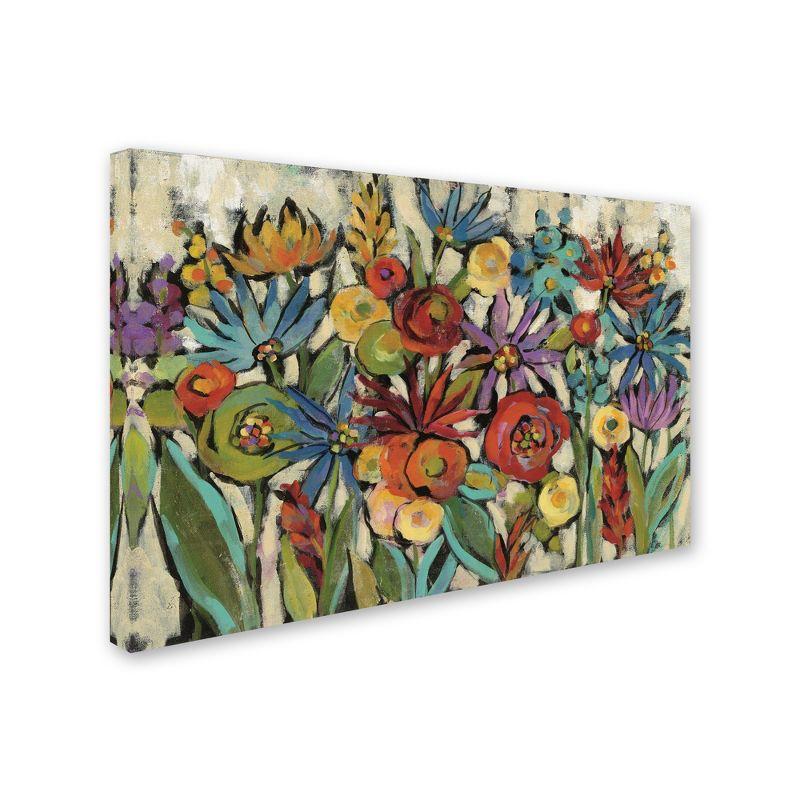 Colorful Abstract Floral Wrapped Canvas Wall Art