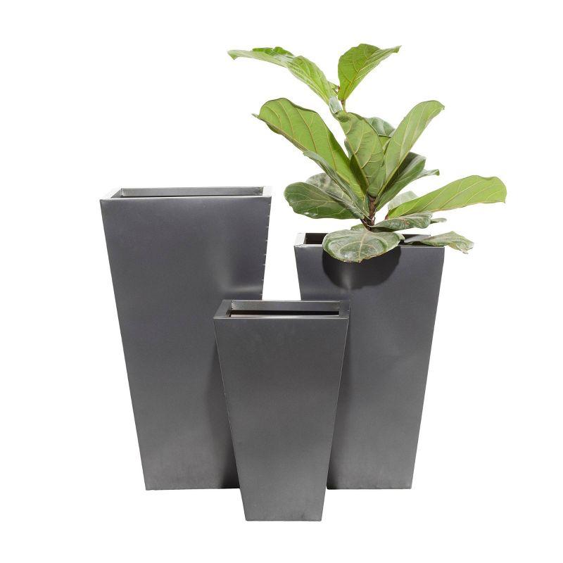 Elegant Black Iron Square Planters for Indoor/Outdoor - Set of 3