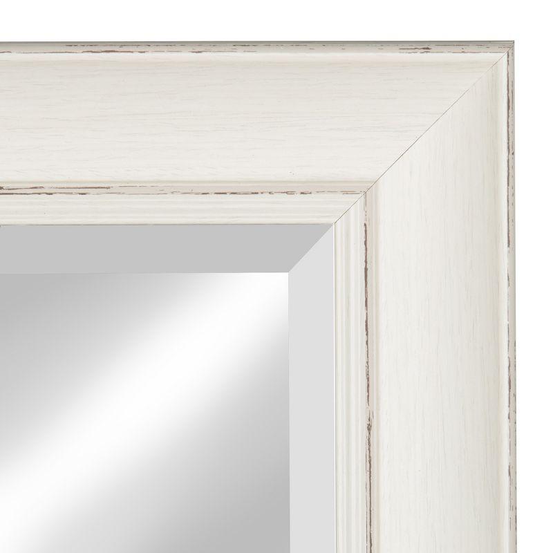 16" x 36" Macon Framed Wall Panel Mirror White - Kate and Laurel: Modern Style, Beveled Glass, No Assembly Required