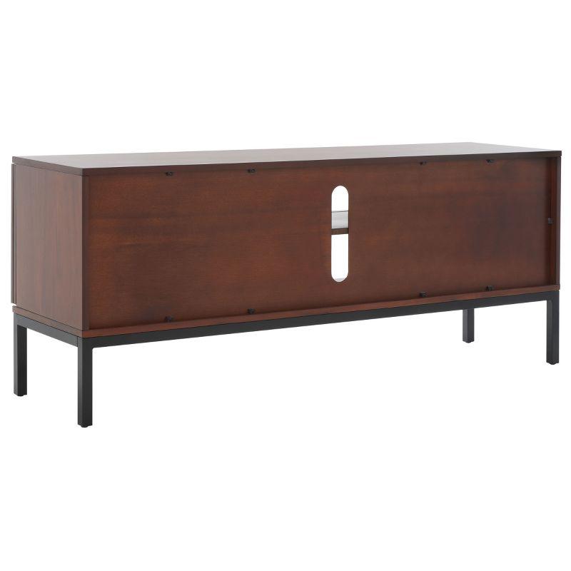 Zadie 2 Shelf Rattan Media Stand - Walnut/Natural - Safavieh