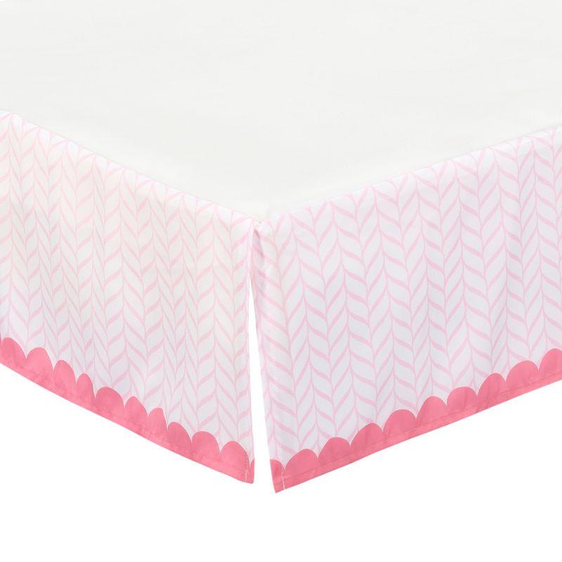 Everyday Kids Noah’s Ark 4-Piece Crib Bedding Set for Girls – Includes Quilt, Fitted Sheet, Dust Ruffle & Diaper Stacker with Animal Prints