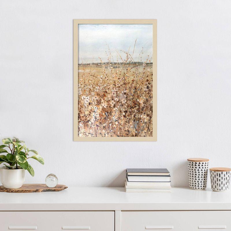 Ochre Landscape II Abstract Natural Wood Framed Wall Art