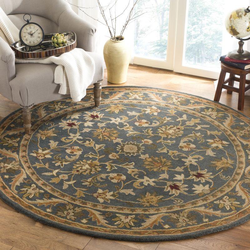 Antiquity AT52 Hand Tufted Indoor Area Rug - Blue/Gold - 3'6" Round - Safavieh