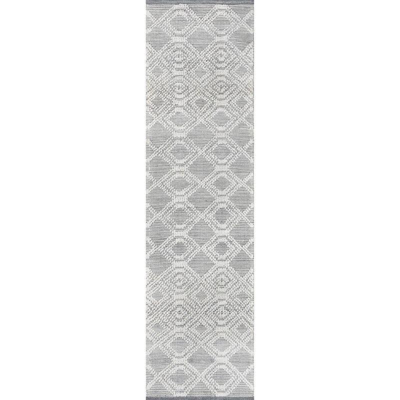 Momeni 2'3"x8' Runner Hermosa Cara Rug Gray: Modern Geometric Indoor Outdoor Medium Pile Woven Area Rug