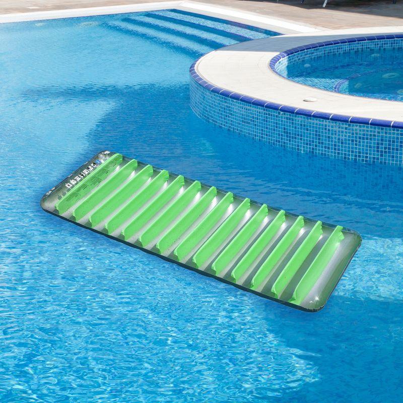 Pool Central 76" Green and Gray Inflatable Sun Tanning Swimming Pool Mattress Raft