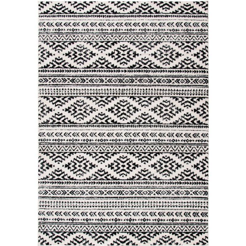 Tulum TUL272 Power Loomed Area Rug - Ivory/Black - 4'x6' - Safavieh.