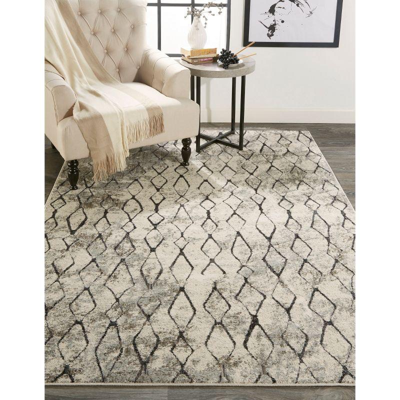 Kano Transitional Diamond Ivory/Gray/Taupe Area Rug