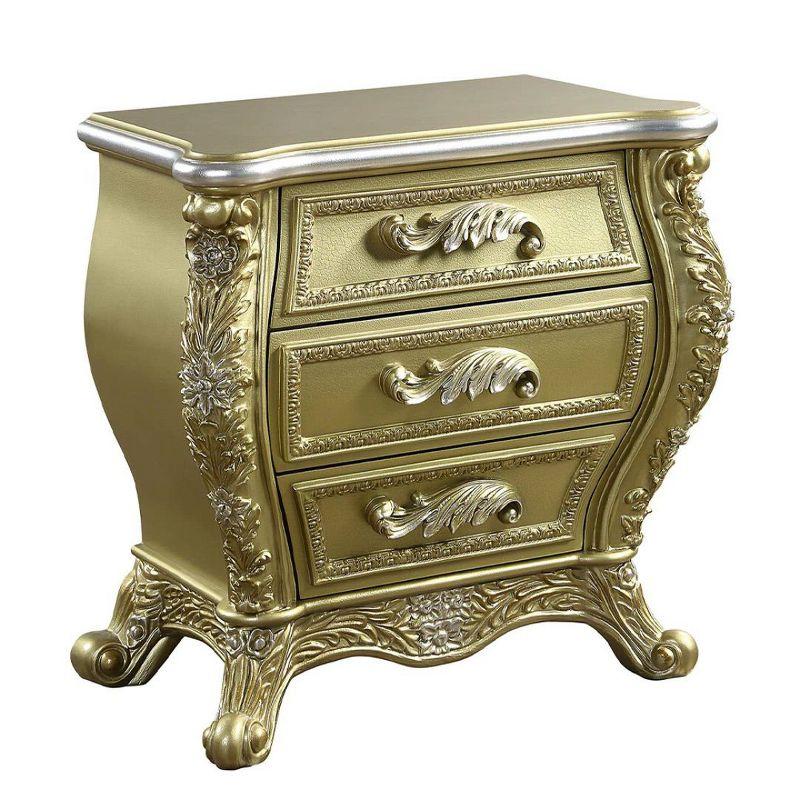 32" Cabriole Nightstand Gold Finish - Acme Furniture