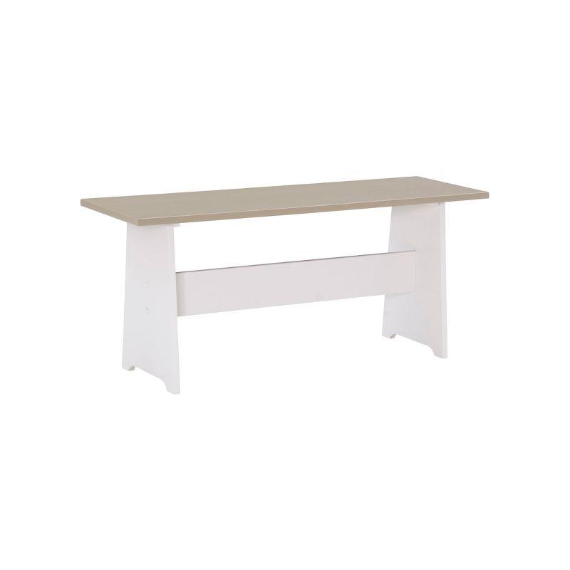 Linon 3pc Ardmore Breakfast Nook Storage Benches Dining Set White/Gray: Mid-Century Modern, Wood, 6-Seat Capacity