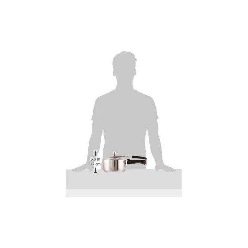 Hawkins Classic 2L Aluminum Pressure Cooker: Stovetop, Cool Touch Handle, Hand Wash, Silver, 1-Year Warranty