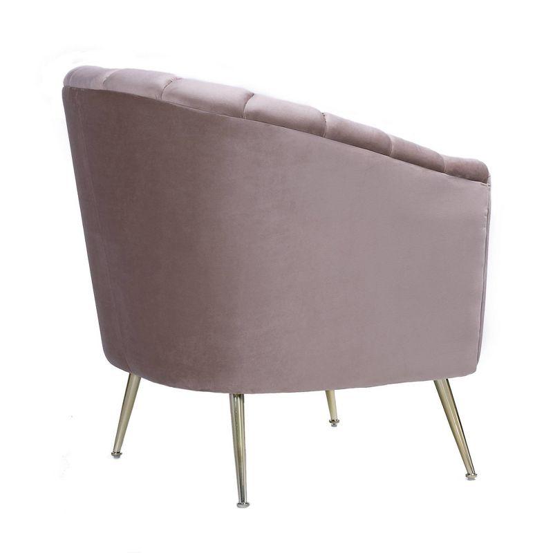 Set of 2 Rosemont Velvet Accent Chairs Blush - Manhattan Comfort: Gold Tone Stainless Steel Legs, Plush Upholstery