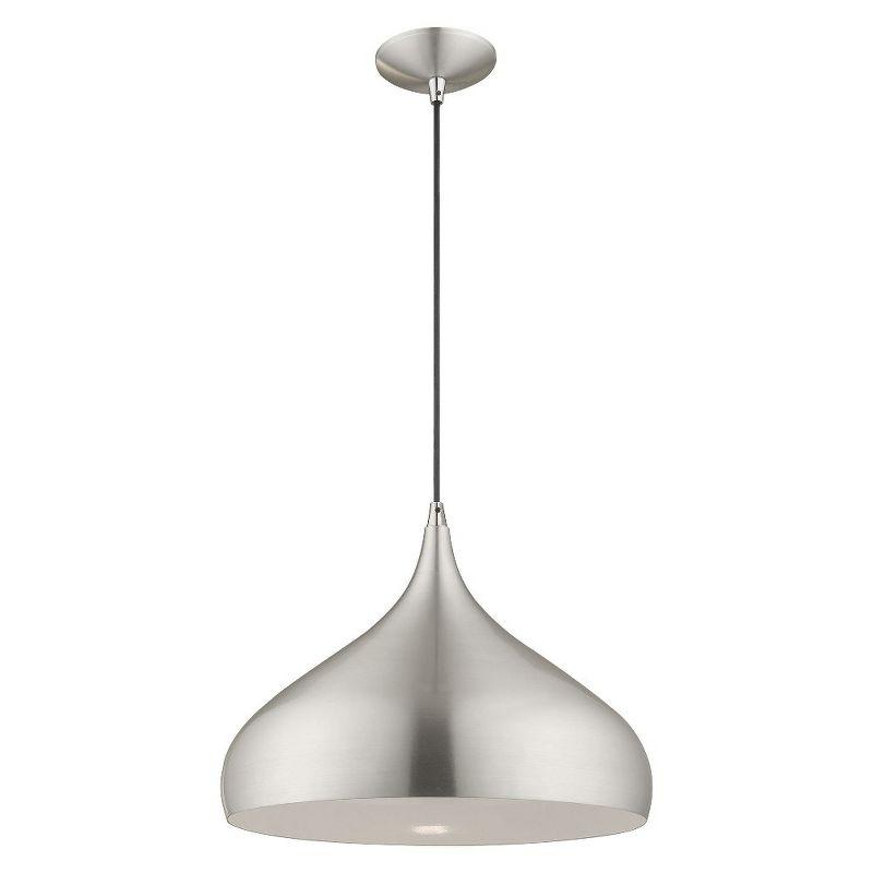 Livex Lighting Metal Shade 1 - Light Chandelier in  Brushed Aluminum