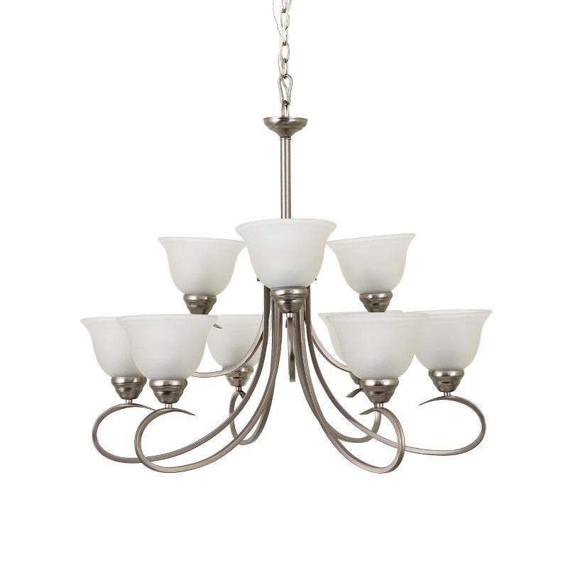 Yosemite Home Decor Ribbon Falls Collection Nine-Lights Chandelier,Satin Nickel
