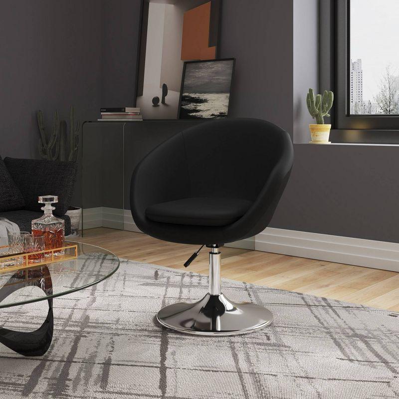 Set of 2 Hopper Wool Blend Adjustable Height Chairs Black - Manhattan Comfort