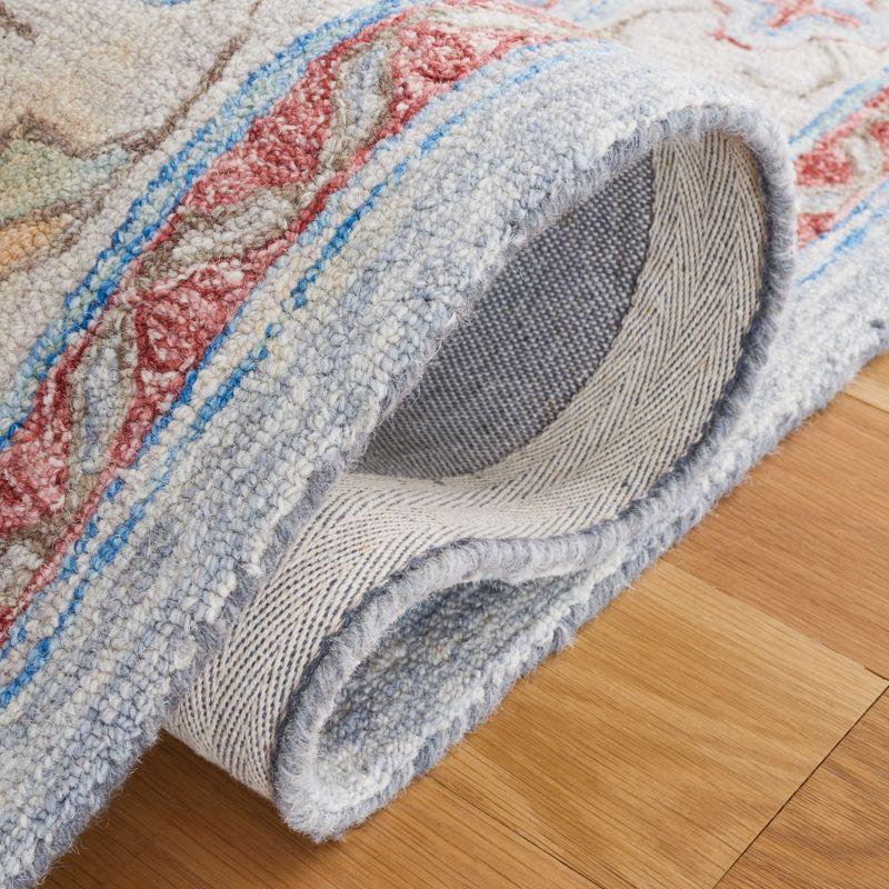 Metro MET352 Hand Tufted Indoor Area Rug - Grey/Rust - 4'x6' - Safavieh