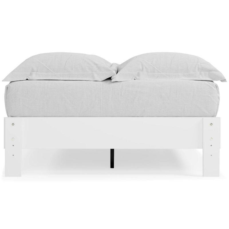 Full Piperton Platform Bed White - Signature Design by Ashley: Modern Style, No Box Spring Needed