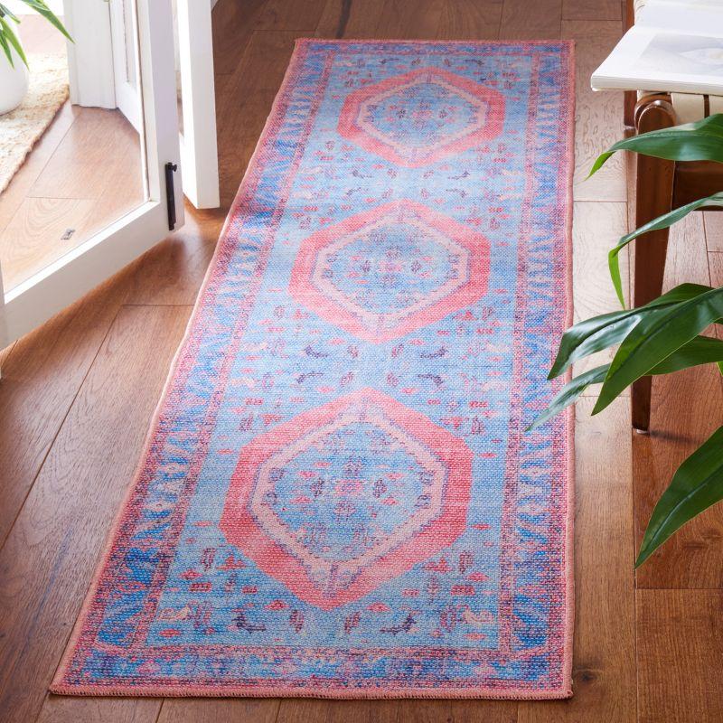 Serapi SEP356 Power Loomed Machine Washable Skid-Resistant Indoor Runner Rug - Light Blue/Beige - 2'x8' - Safavieh
