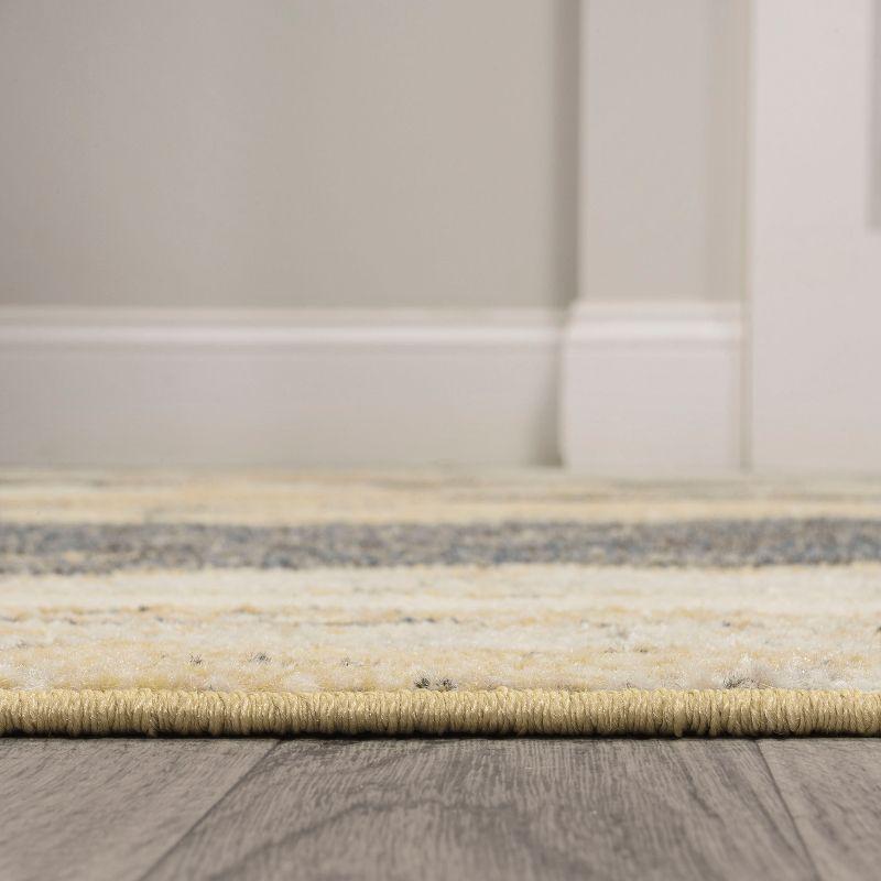 Marmo Gold & Gray Abstract Marbled 5' x 8' Synthetic Rug