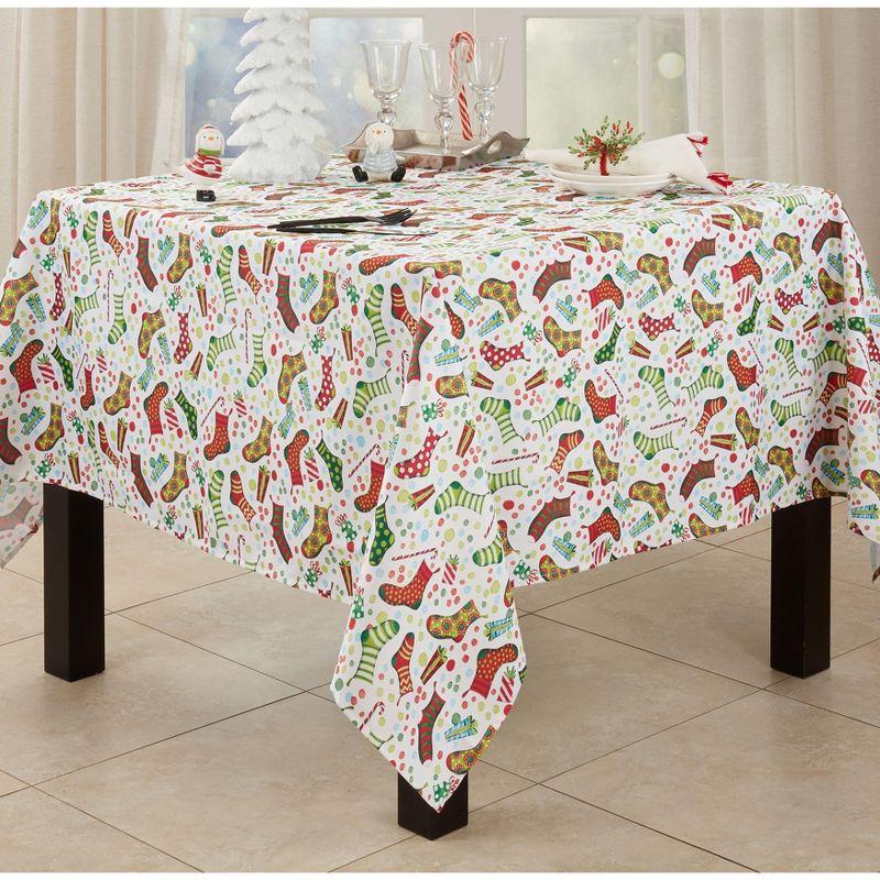 Saro Lifestyle Christmas Stockings Holiday Tablecloth