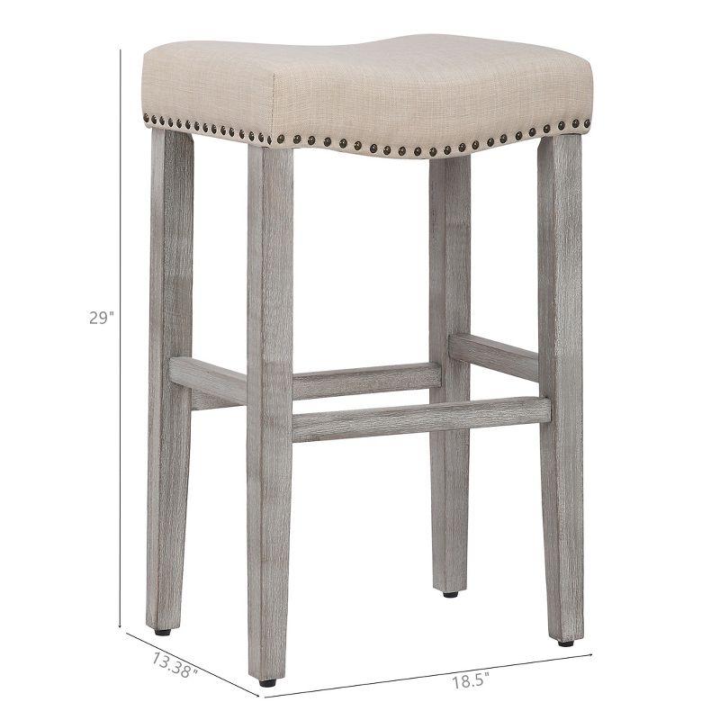 WestinTrends 24" Upholstered Saddle Seat Counter Stool (Set of 2)