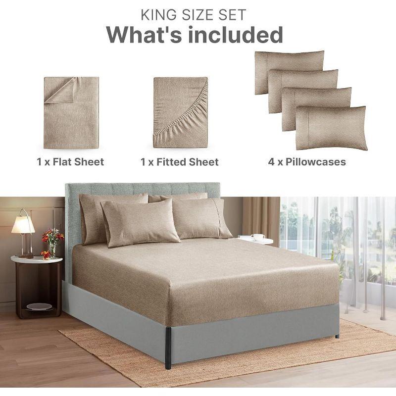 CGK Linens 6 Piece Extra Deep Pocket Ultra Soft & Cooling Sheet Set