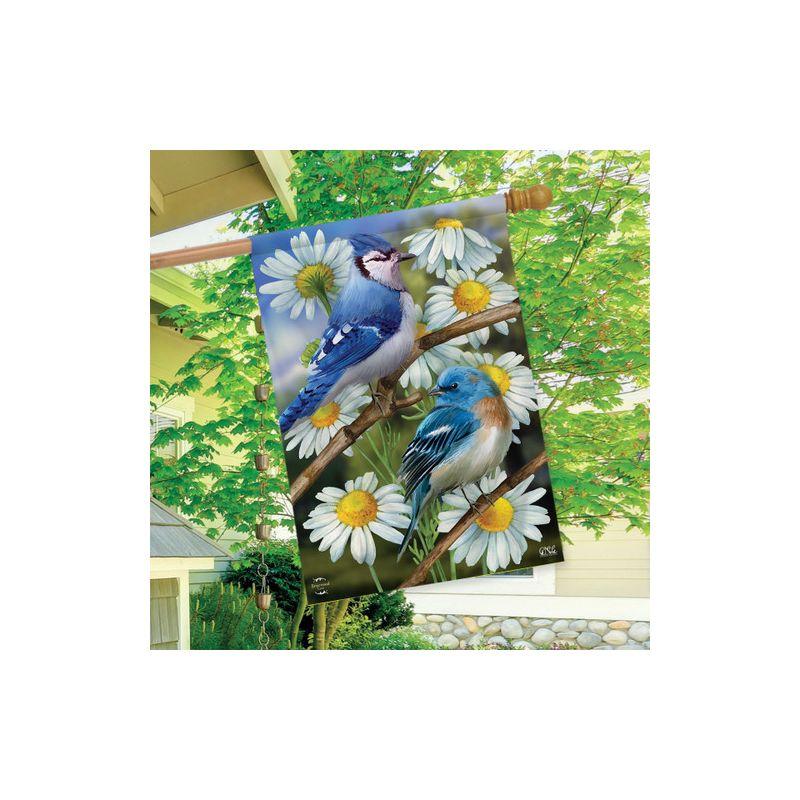 Briarwood Lane Spring House Flag 40x28 For Outdoor Birds and Daisies For Spring House Flag
