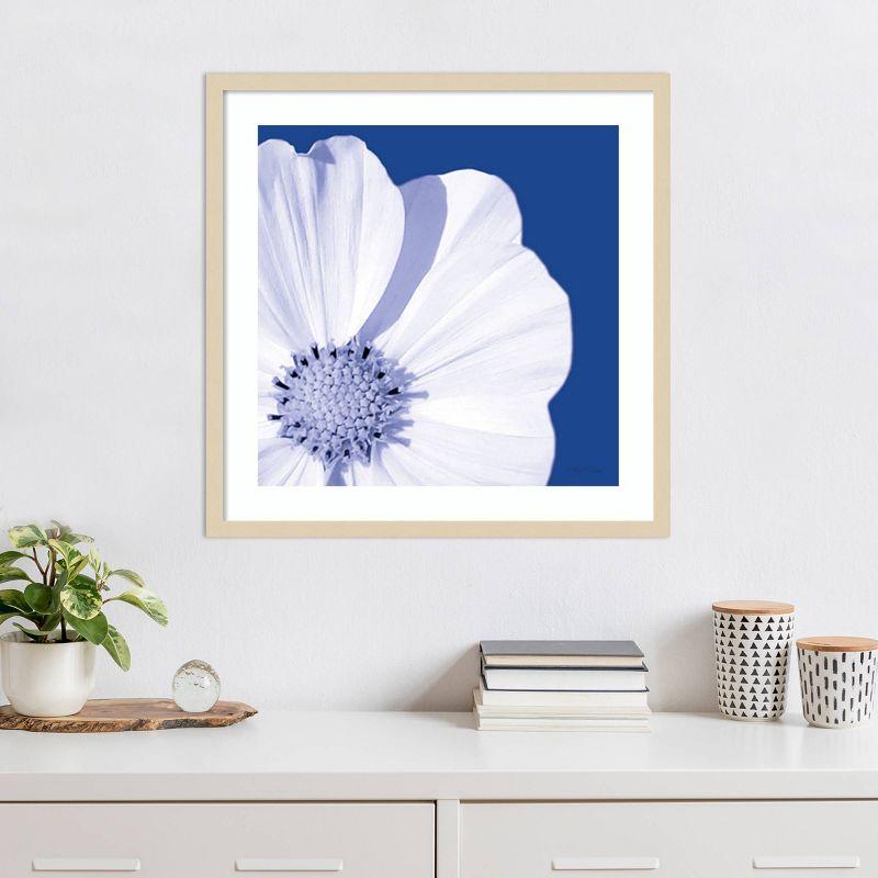 Flower Pop Blue III Graphic Art Print with Natural Wood Frame