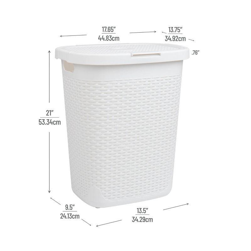 Mind Reader Laundry Basket with Cutout Handles, 50 Liter Hamper