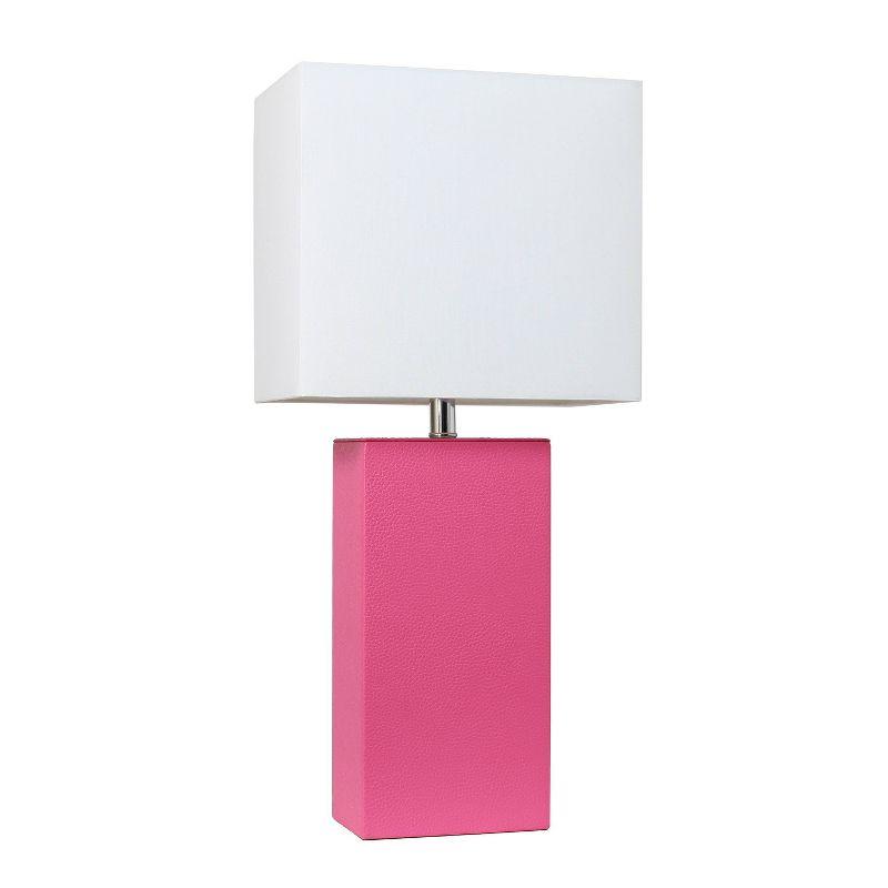 21" Monaco Avenue Modern Leather Table Lamp - Elegant Designs