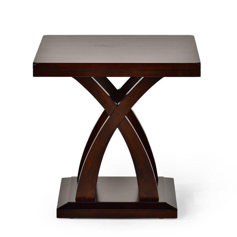 Jocelyn End Table Espresso Cherry - Steve Silver: Solid Wood, Square, 24" Height