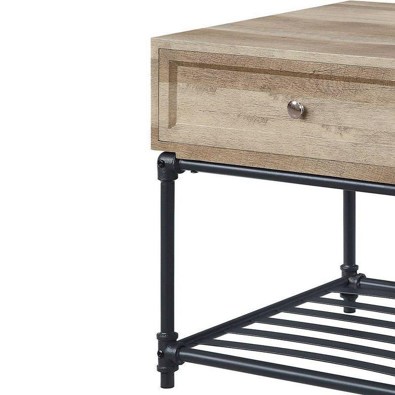 Brantley 22&#34; Drawer and 1 Tier Shelf Accent Tables Oak and Sandy Black - Acme Furniture