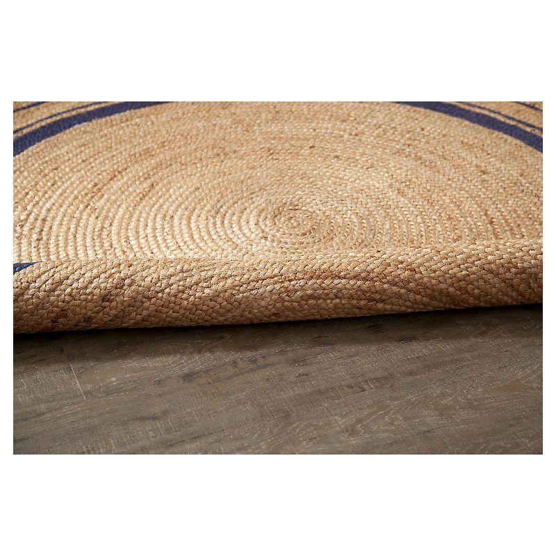 8' Round Beige/Midnight Kerala Area Rug Round - Anji Mountain