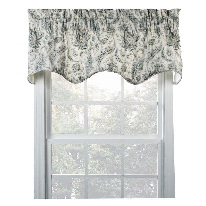 Mist Blue Paisley Rod Pocket Light Filtering Valance