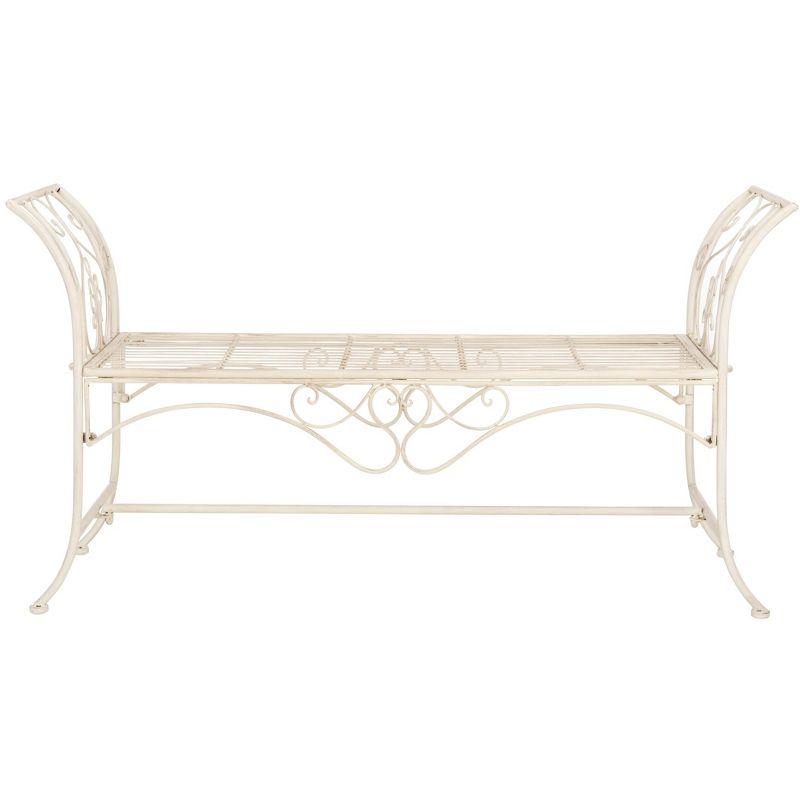 Adina Bench - Outdoor - PAT5016 - Distressed White - Safavieh