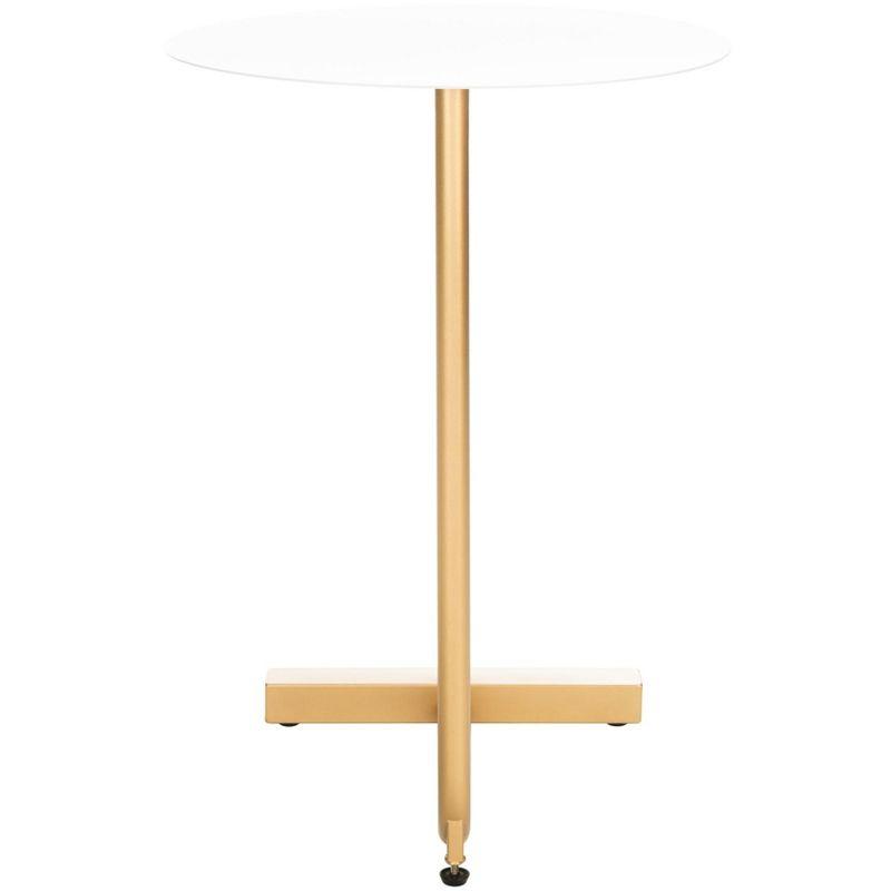 Haylee Round Side Table - ACC8002B - White/Gold - Safavieh